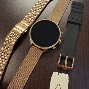 Fossil 6 Gen Rose Gold and Black Smartwatch with Bands